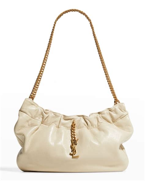 Saint Laurent Pac Pac YSL Ruched Hobo Shoulder Bag